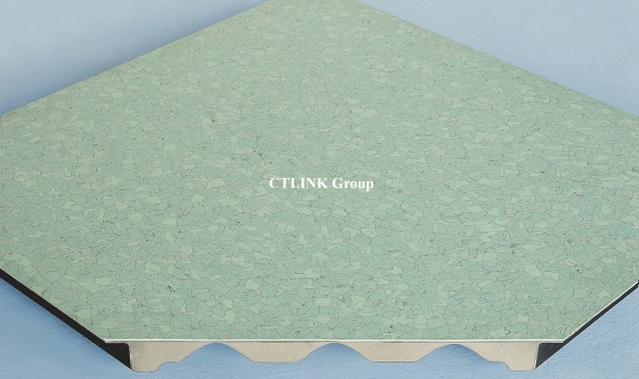 Sàn nâng kỹ thuật tấm thép lõi xi măng mặt phủ conductive PVC/ Vinyl